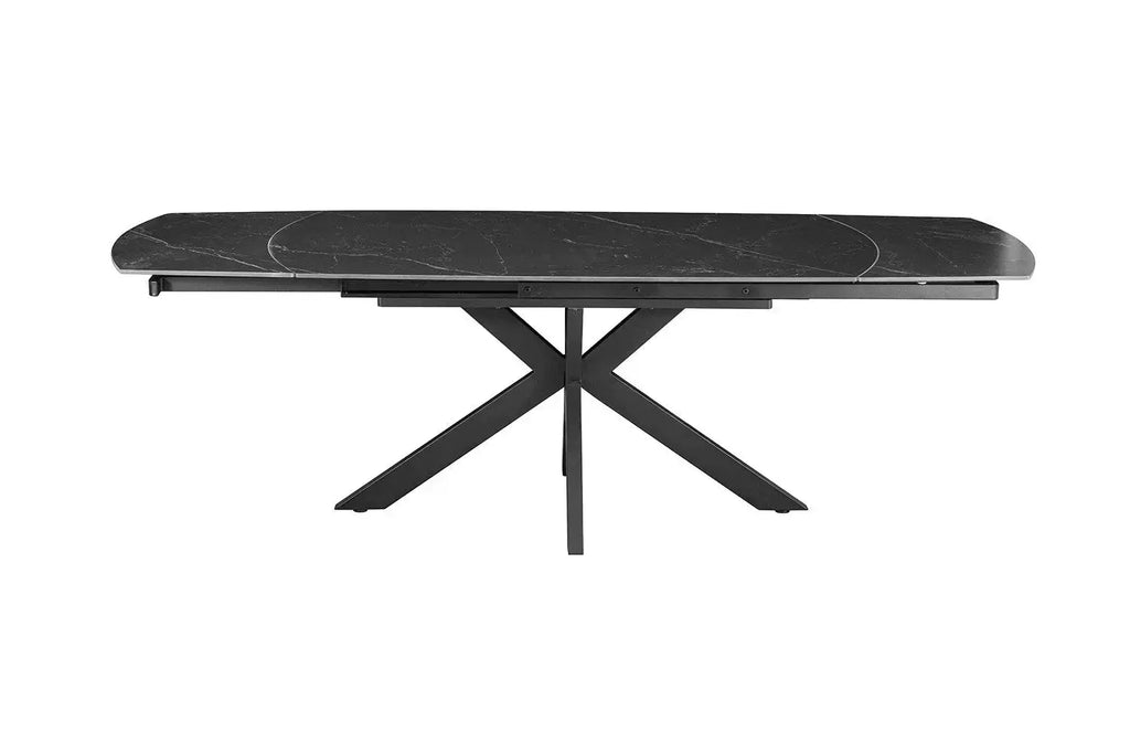 Table extensible ARYA ovale danoise pierre noir - 160 à 240 cm - ROUSSEAU chez TIKAYLA