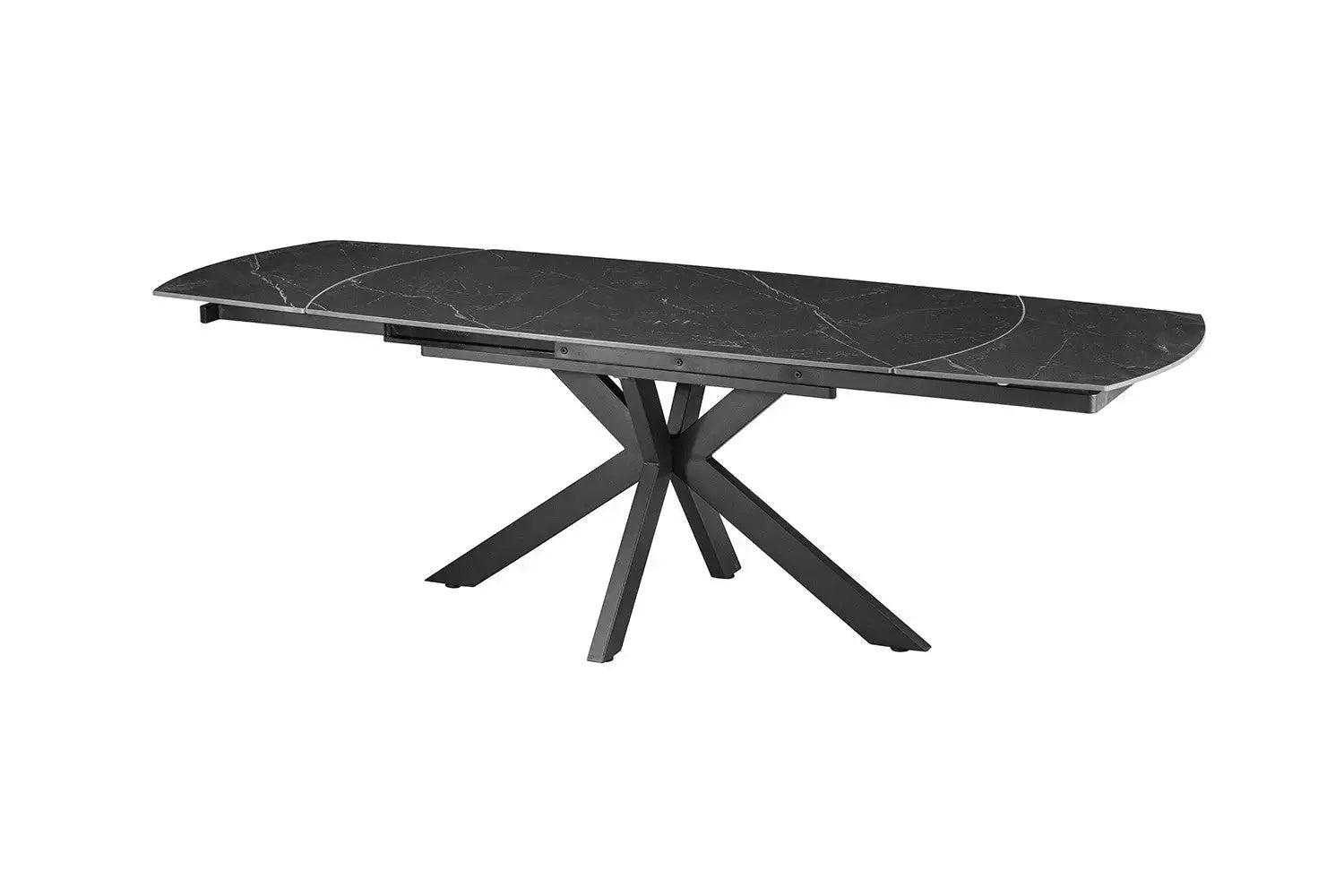 Table extensible ARYA ovale danoise pierre noir - 160 à 240 cm - ROUSSEAU chez TIKAYLA