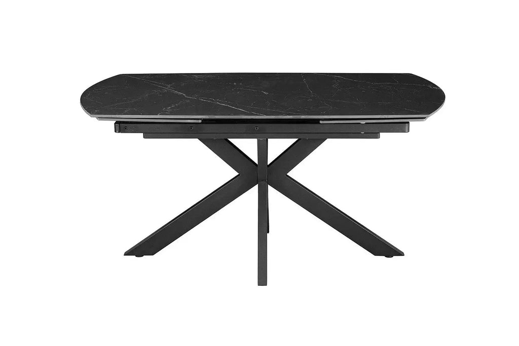 Table extensible ARYA ovale danoise pierre noir - 160 à 240 cm - ROUSSEAU chez TIKAYLA