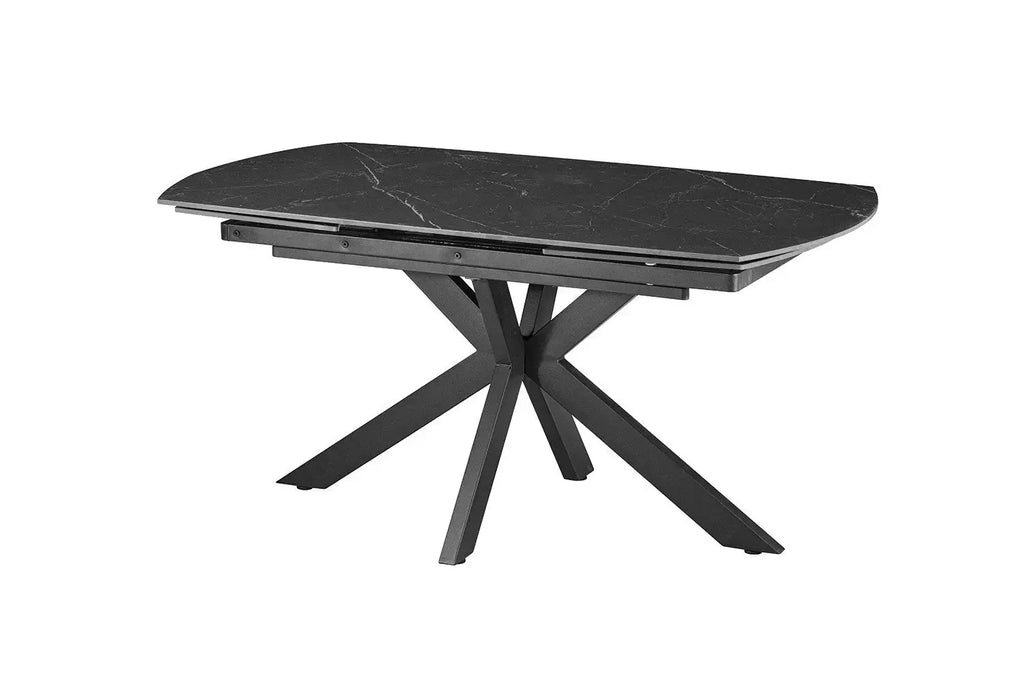 Table extensible ARYA ovale danoise pierre noir - 160 à 240 cm - ROUSSEAU chez TIKAYLA