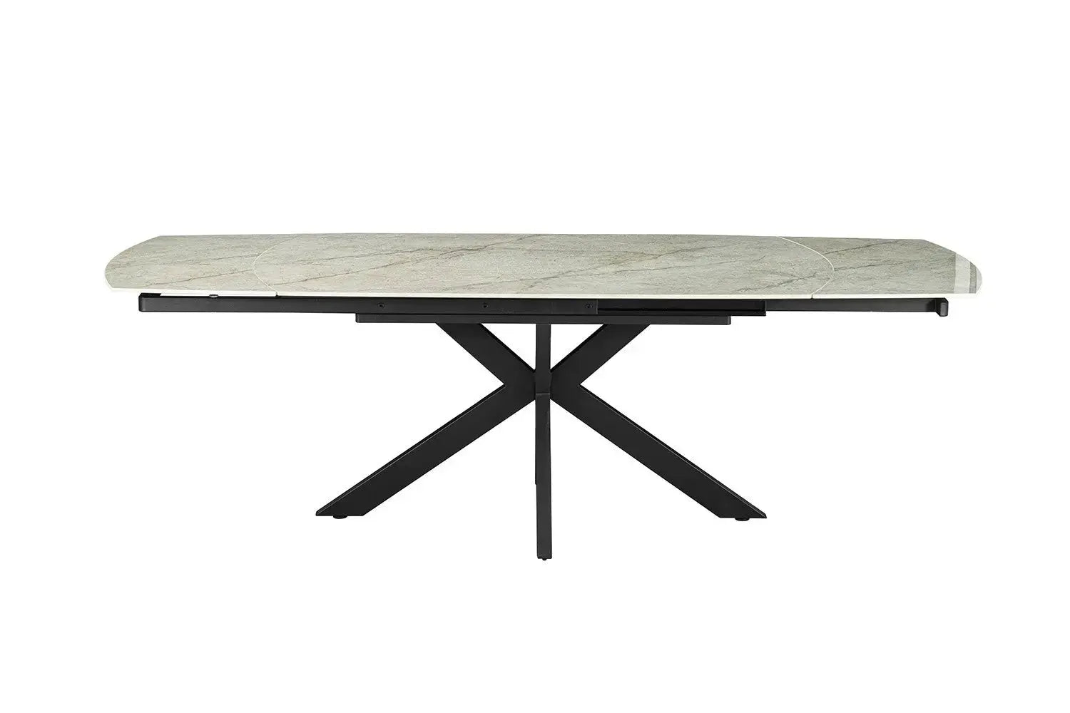 Table extensible ARYA ovale danoise pierre beige brillant - 160 à 240 cm - ROUSSEAU chez TIKAYLA
