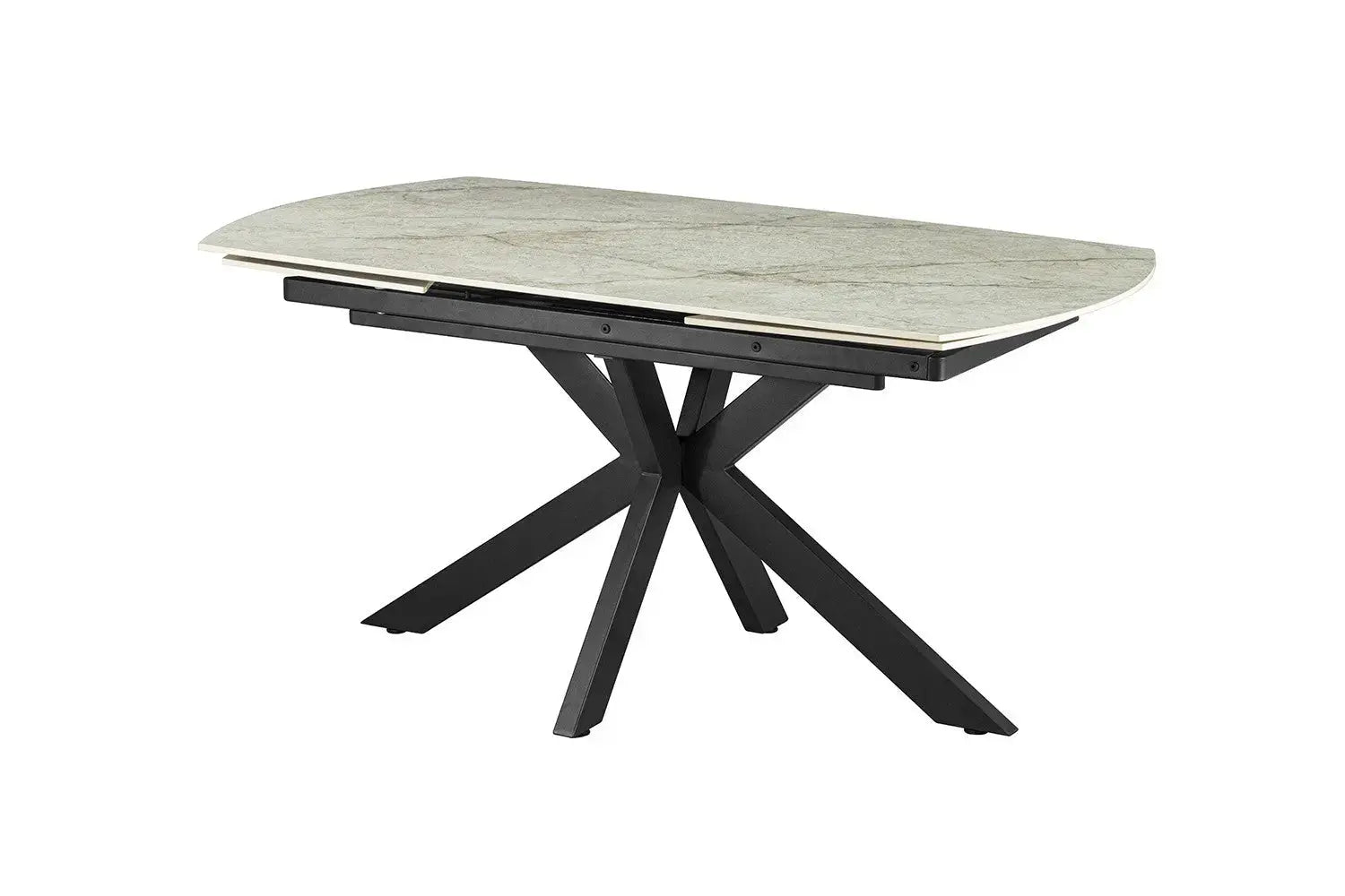 Table extensible ARYA ovale danoise pierre beige brillant - 160 à 240 cm - ROUSSEAU chez TIKAYLA