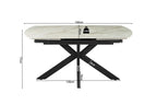Table extensible ARYA ovale danoise pierre beige brillant - 160 à 240 cm - ROUSSEAU chez TIKAYLA