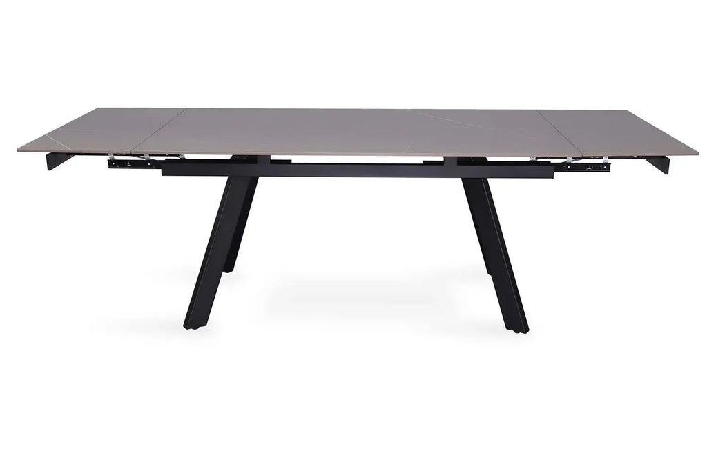 Table extensible rectangulaire en pierre HIRA Noir - 160 à 240 cm - ROUSSEAU chez TIKAYLA