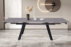 Table extensible rectangulaire en pierre HIRA Gris - 160 à 240 cm - ROUSSEAU chez TIKAYLA