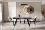 Table extensible rectangulaire en pierre HIRA Gris - 160 à 240 cm - ROUSSEAU chez TIKAYLA