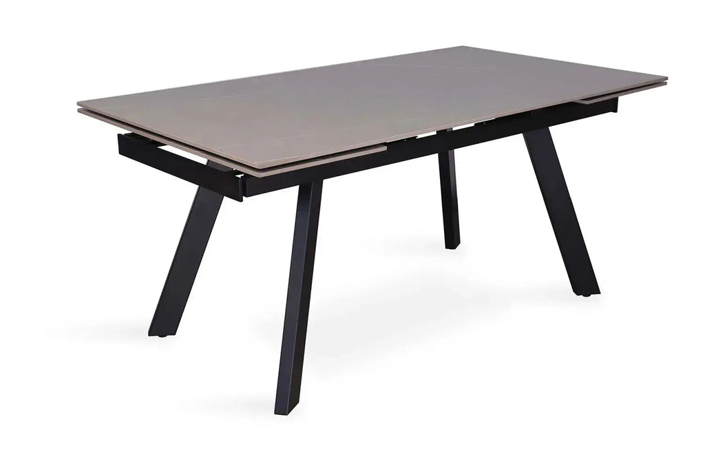 Table extensible rectangulaire en pierre HIRA Gris - 160 à 240 cm - ROUSSEAU chez TIKAYLA