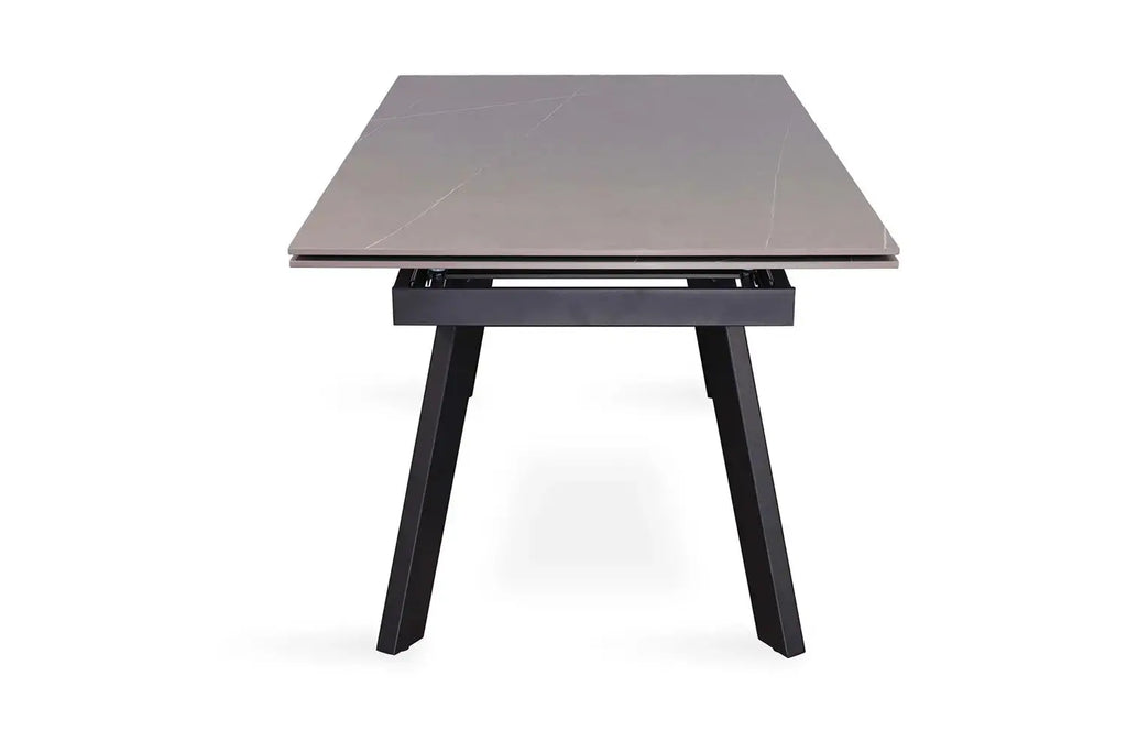 Table extensible rectangulaire en pierre HIRA Gris - 160 à 240 cm - ROUSSEAU chez TIKAYLA
