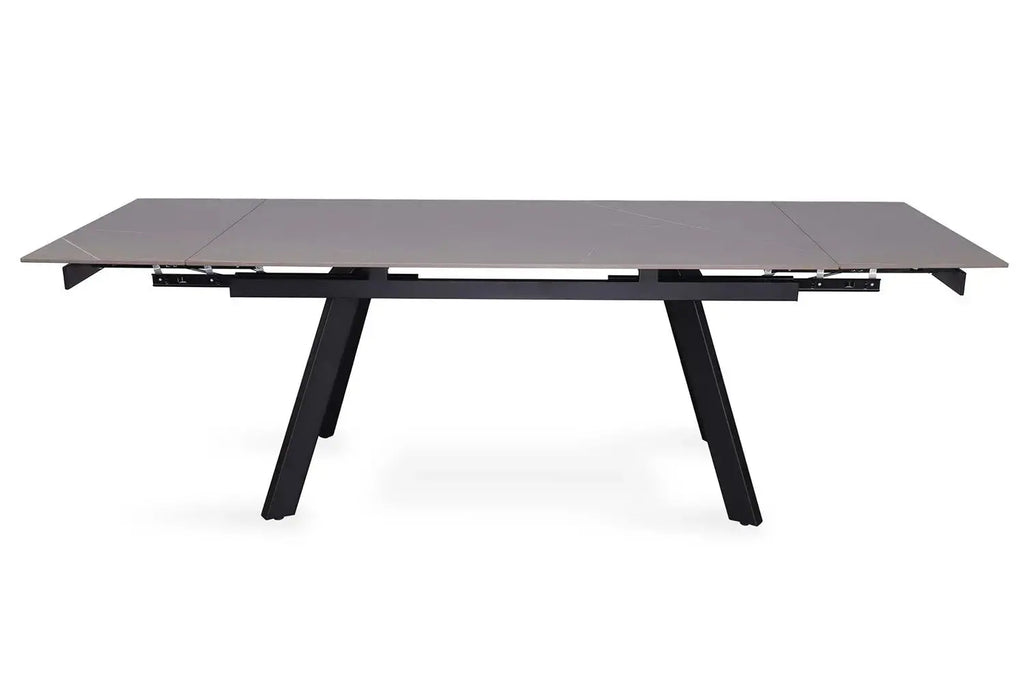 Table extensible rectangulaire en pierre HIRA Gris - 160 à 240 cm - ROUSSEAU chez TIKAYLA