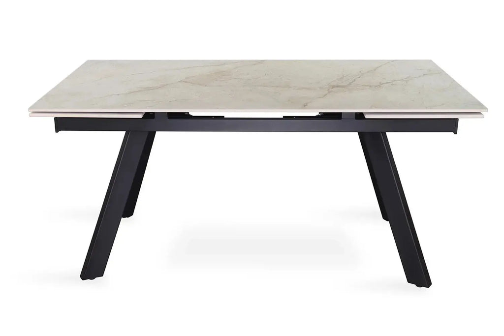 Table extensible rectangulaire en pierre HIRA Shakespear Beige - 160 à 240 cm - ROUSSEAU chez TIKAYLA