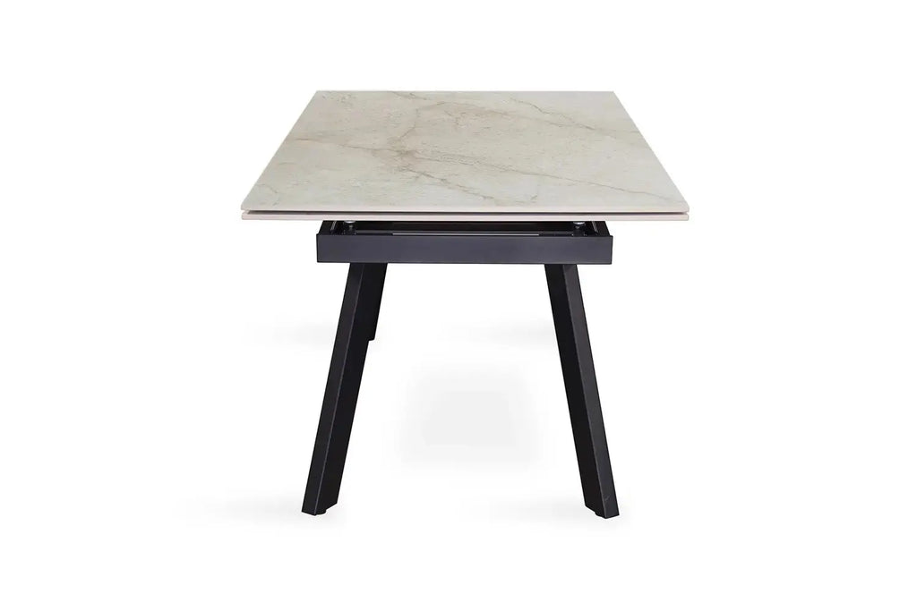 Table extensible rectangulaire en pierre HIRA Shakespear Beige - 160 à 240 cm - ROUSSEAU chez TIKAYLA