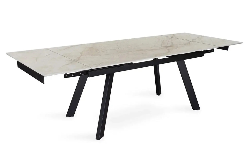 Table extensible rectangulaire en pierre HIRA Shakespear Beige - 160 à 240 cm - ROUSSEAU chez TIKAYLA