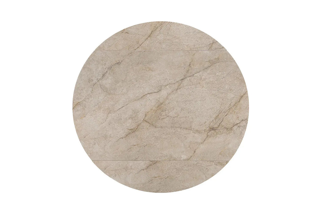Plateau en pierre frittée Shakespear Beige de la table ATHENYA — détail de la matière