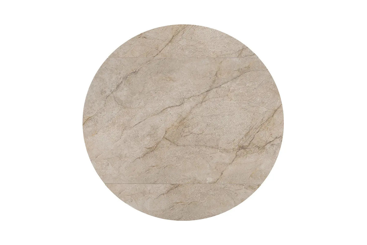 Plateau en pierre frittée Shakespear Beige de la table ATHENYA — détail de la matière