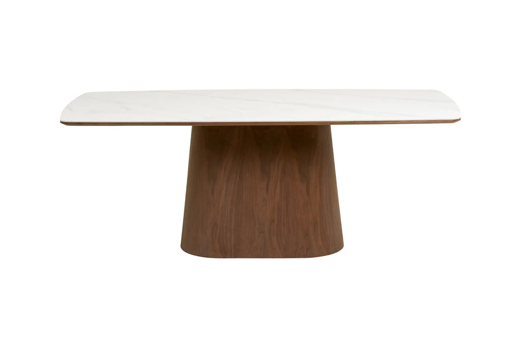 Table Rectangulaire de Salle à Manger Plateau Blanc en Céramique NOLI - 90x200 cm HOUSE NORDIC