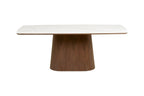 Table rectangulaire de salle à manger plateau blanc en céramique NOLI - 90 x 200 cm chez TIKAYLA