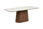 Table rectangulaire de salle à manger plateau blanc en céramique NOLI - 90 x 200 cm chez TIKAYLA