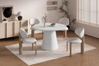 Table ronde effet ciment écru TAVINA pour salle à manger - 120 cm - ROUSSEAU