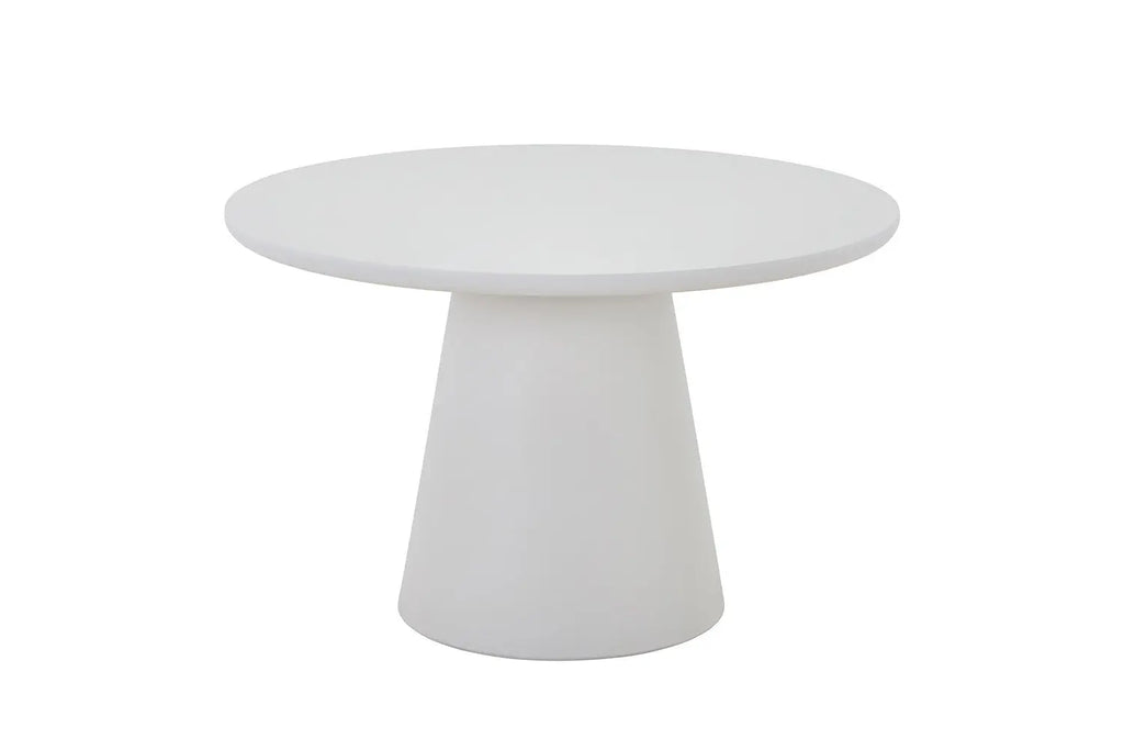 Table Ronde Effet Ciment Blanc TAVINA - 120 cm ROUSSEAU