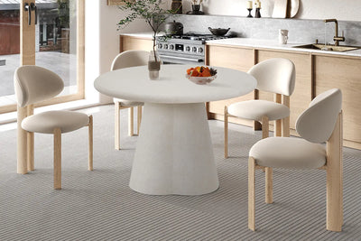 FARY Table à manger ronde 120 cm - TIKAYLA