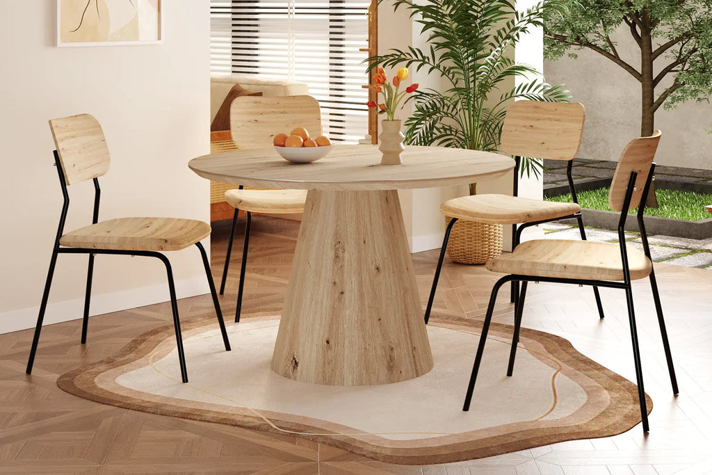 Table Ronde TIGA en Effet Chêne vieilli 120 cm ROUSSEAU