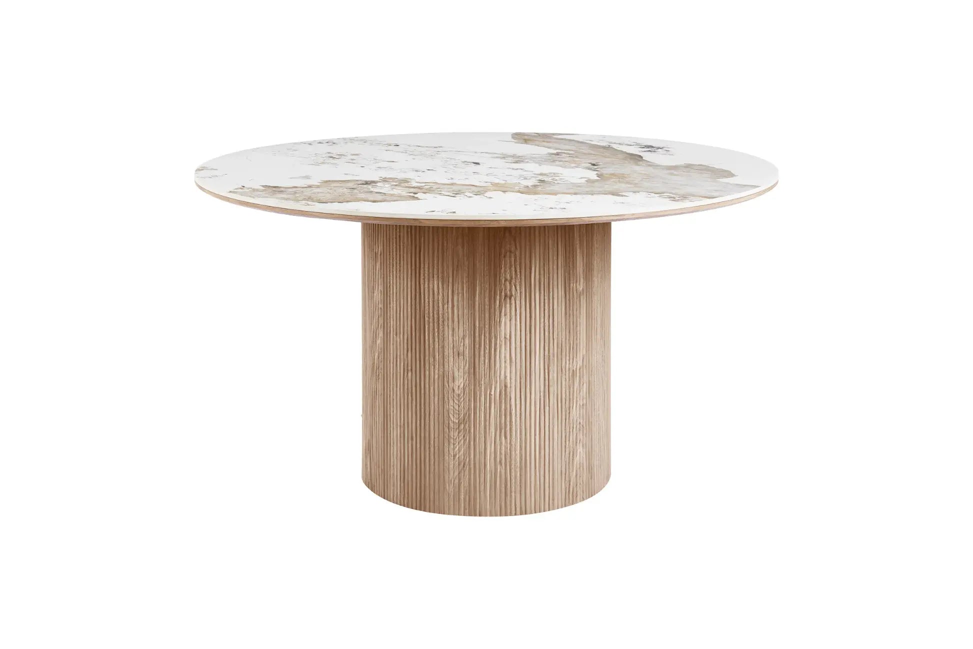 Table Ronde plateau en Céramique ATHENS pour salle à manger - 140x140 cm HOUSE NORDIC