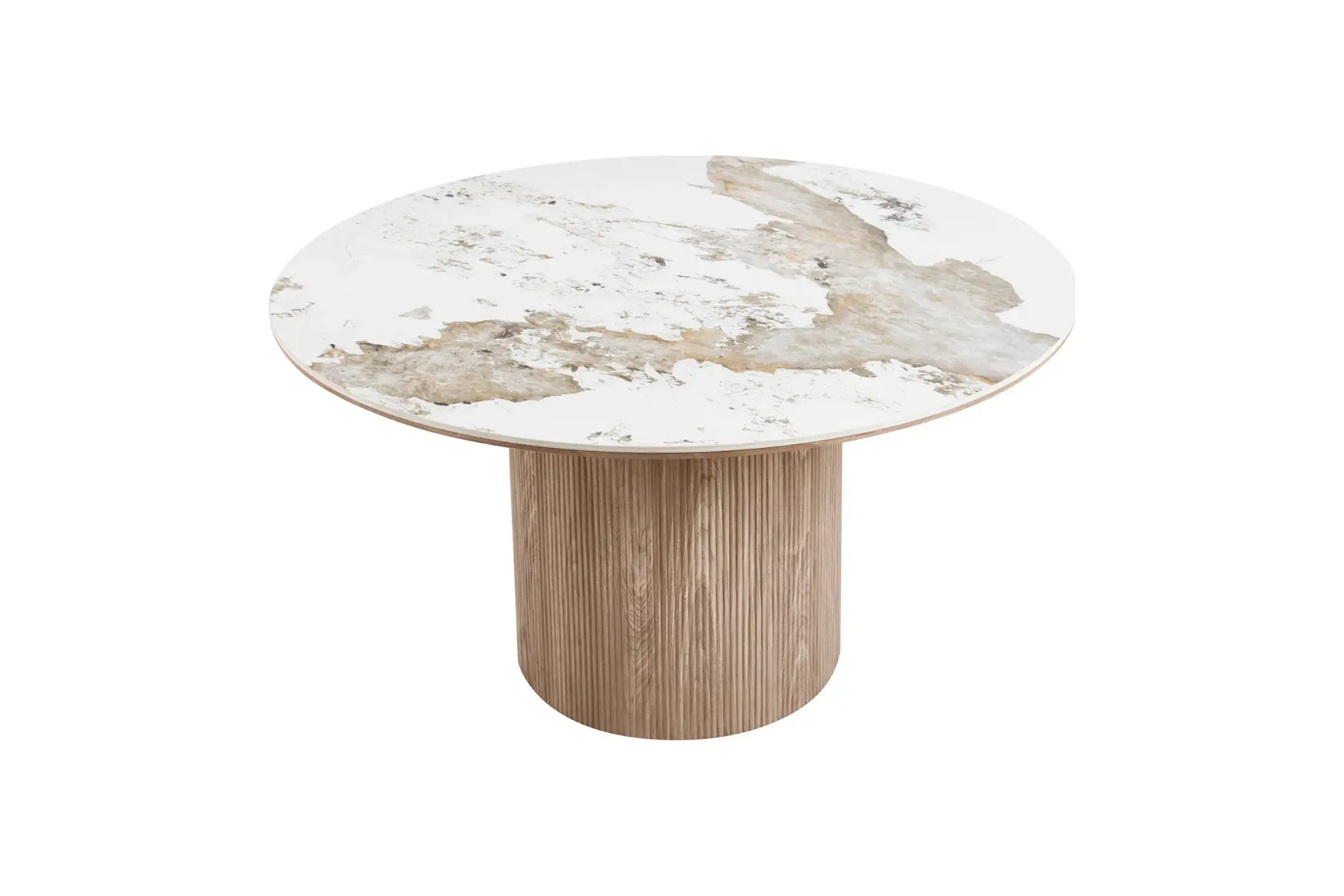 Table Ronde plateau en Céramique ATHENS pour salle à manger - 140x140 cm HOUSE NORDIC
