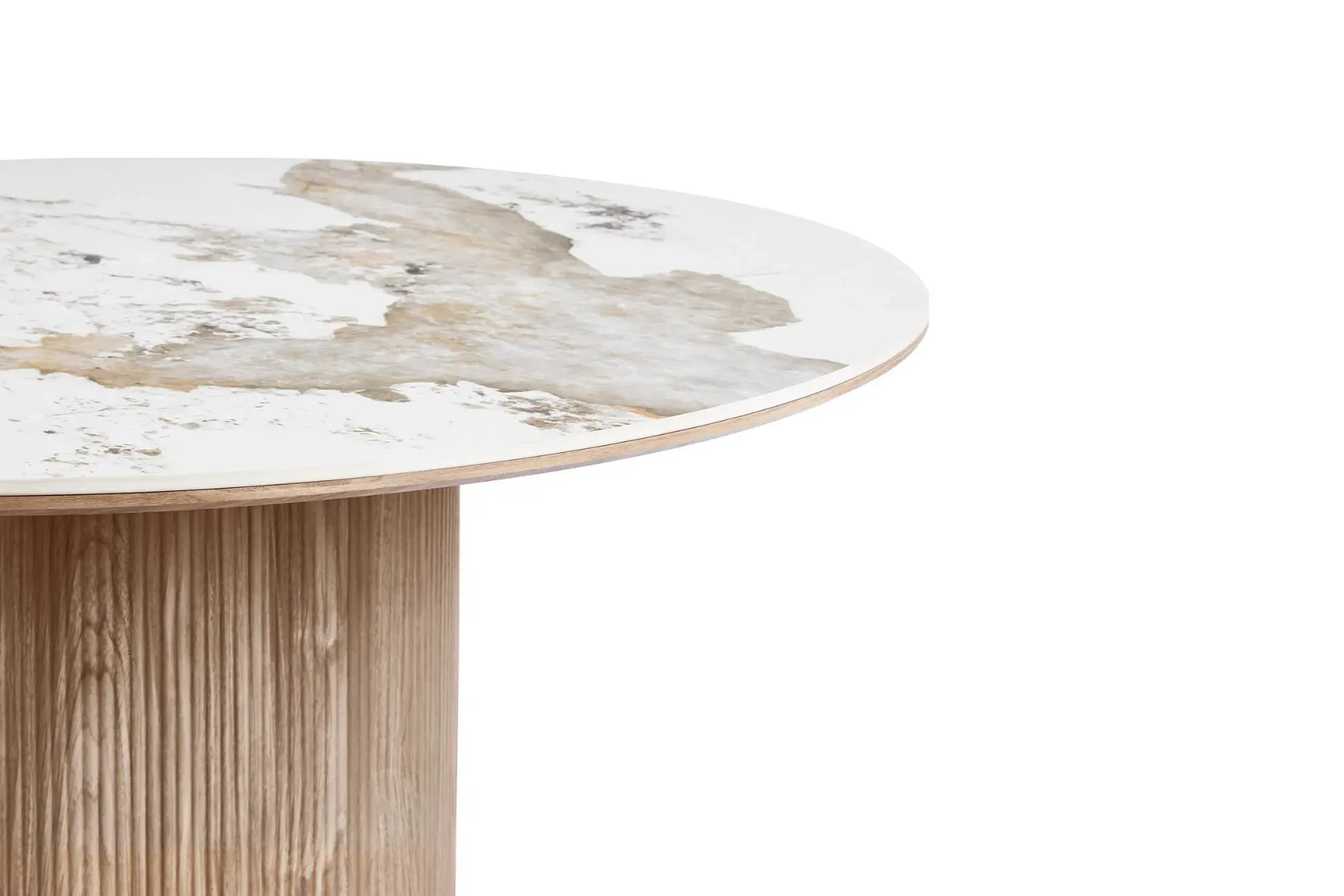 Table Ronde plateau en Céramique ATHENS pour salle à manger - 140x140 cm HOUSE NORDIC