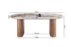 Table AVORA beige vue laterale hauteur 76 cm