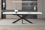 Table à Manger Extensible ARYA Ovale Danoise Pierre Blanche - de 160 à 240 cm ROUSSEAU