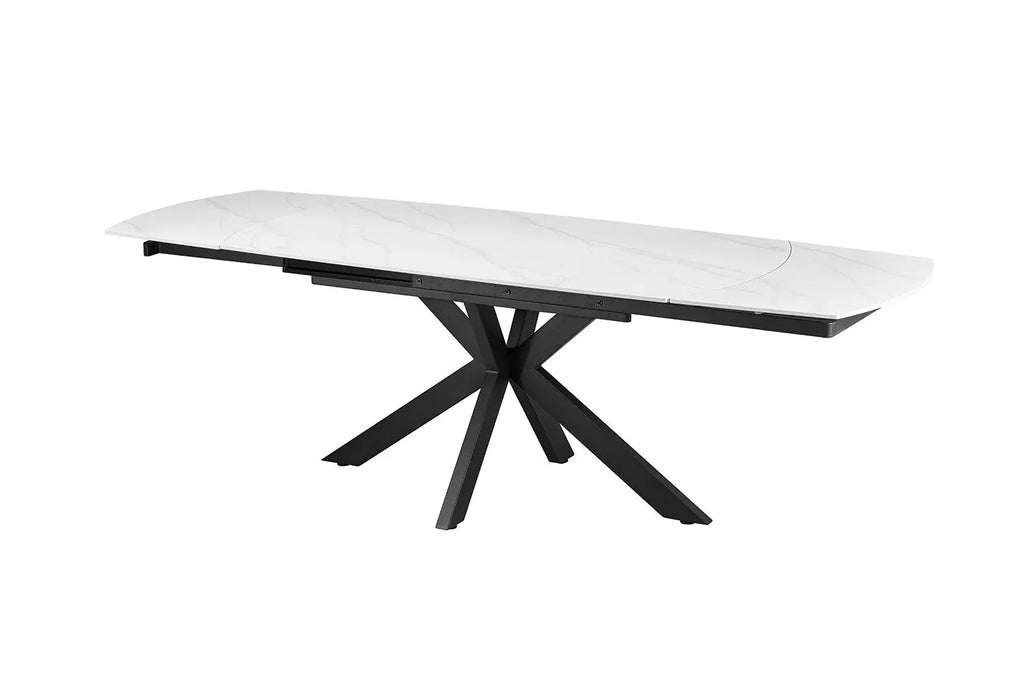 Table à Manger Extensible ARYA Ovale Danoise Pierre Blanche - de 160 à 240 cm ROUSSEAU