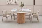 Table extensible AVORA beige dans une salle a manger contemporaine