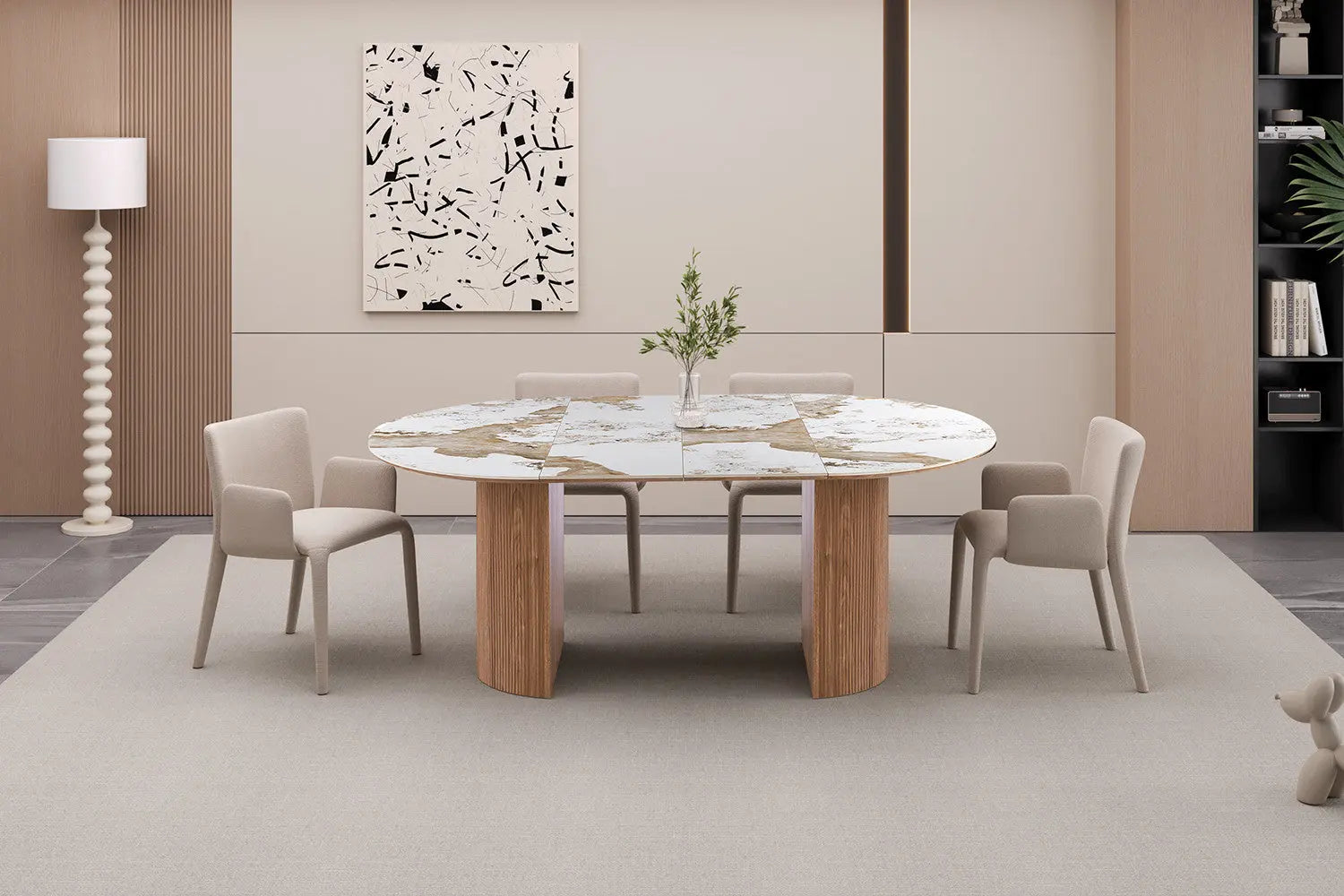 Table AVORA en position intermediaire 160 cm