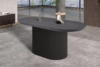Table à Manger Extensible Ovale LYANE Effet Brun foncé - 180 à 220 cm ROUSSEAU