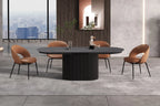 Table à Manger Extensible Ovale LYANE Effet Brun foncé - 180 à 220 cm ROUSSEAU