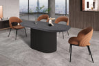 Table à Manger Extensible Ovale LYANE Effet Brun foncé - 180 à 220 cm ROUSSEAU