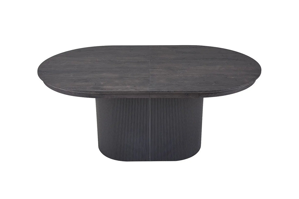 Table à Manger Extensible Ovale LYANE Effet Brun foncé - 180 à 220 cm ROUSSEAU