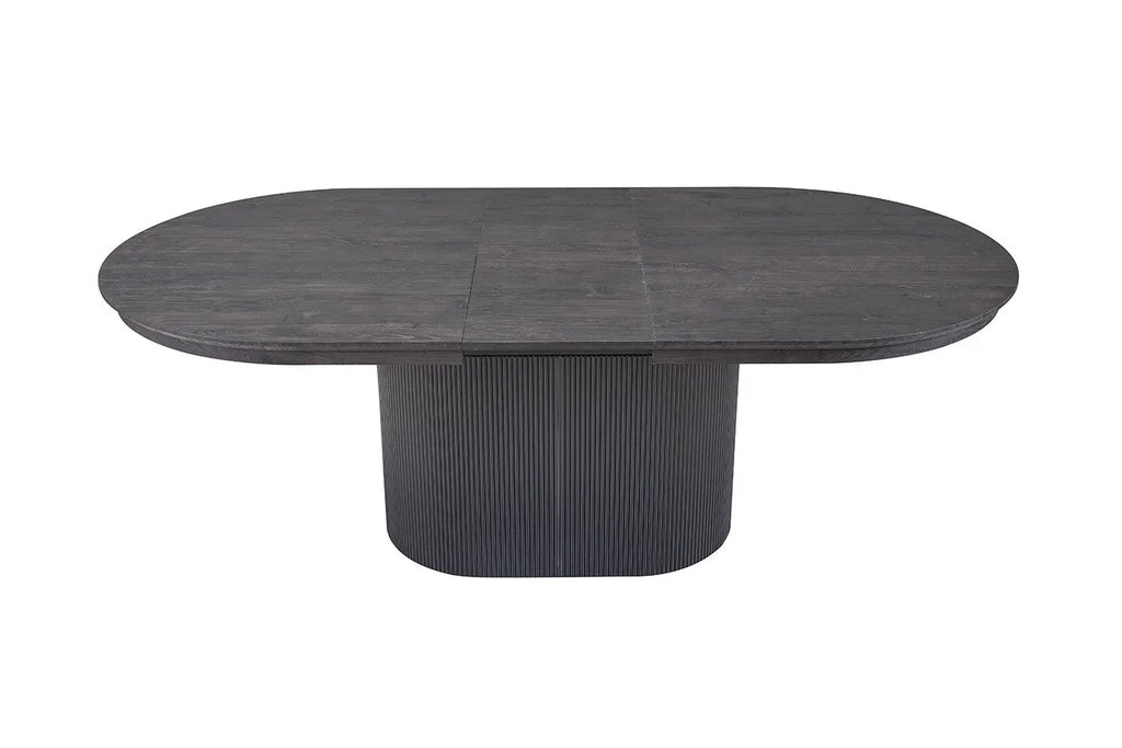 Table à Manger Extensible Ovale LYANE Effet Brun foncé - 180 à 220 cm ROUSSEAU