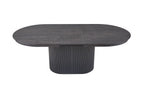 Table à Manger Extensible Ovale LYANE Effet Brun foncé - 180 à 220 cm ROUSSEAU
