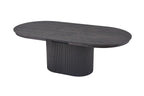 Table à Manger Extensible Ovale LYANE Effet Brun foncé - 180 à 220 cm ROUSSEAU