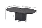Table à Manger Extensible Ovale LYANE Effet Brun foncé - 180 à 220 cm ROUSSEAU
