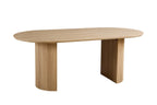Table à manger ovale LYANE effet chêne naturel, détail plateau - TIKAYLA