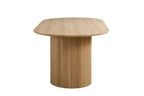 Table à manger ovale LYANE effet chêne naturel, piètement - TIKAYLA