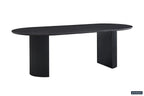 Table à manger ovale LYANE effet brun foncé, 220 cm piètement - TIKAYLA