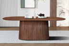 Table à Manger Ovale MAYGA en Manguier Brun Clair - 230 cm ROUSSEAU