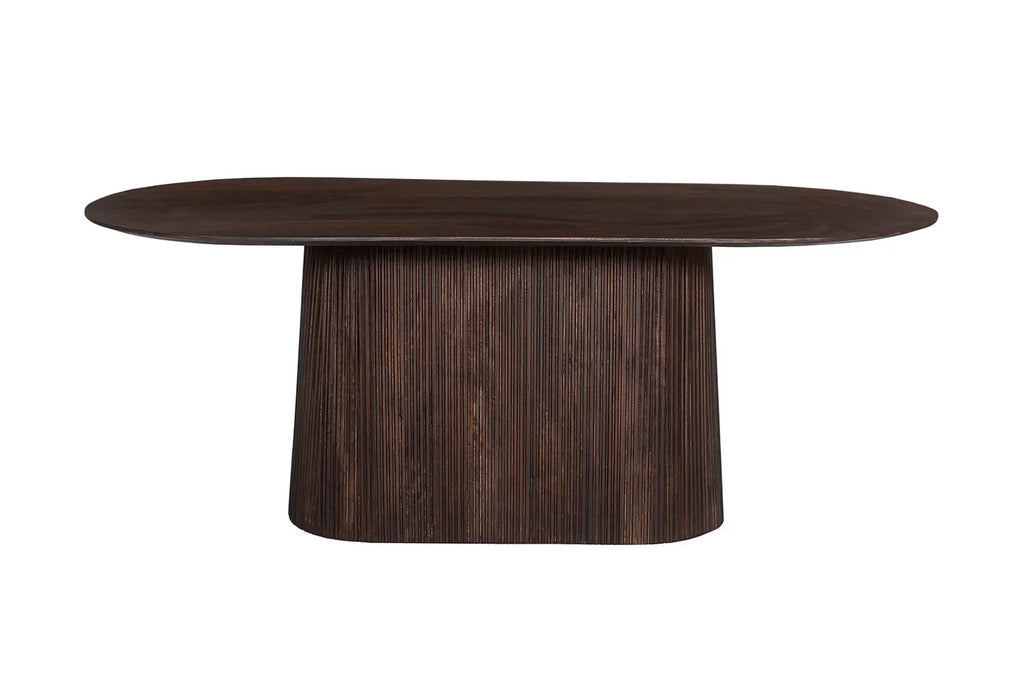 Table à Manger Ovale MAYGA en Manguier Brun Foncé - 200 cm ROUSSEAU