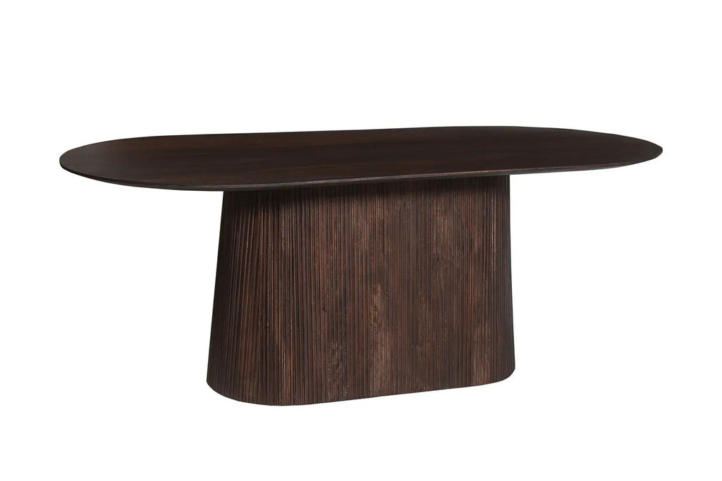 Table à Manger Ovale MAYGA en Manguier Brun Foncé - 200 cm ROUSSEAU