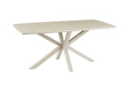 Table ovale NOAH vue de trois quarts, piètement métal en croix