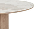 Table à Manger Ronde ATHENS en plateau en céramique, blanc, marron foncé - 120 cm HOUSE NORDIC