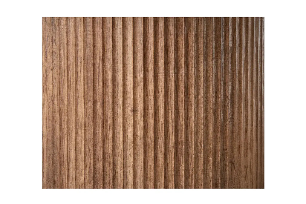 Table à manger ronde LYANE effet chêne vieilli - 120 cm - ROUSSEAU chez TIKAYLA